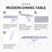 White Carbon Steel Expandable Dining Table