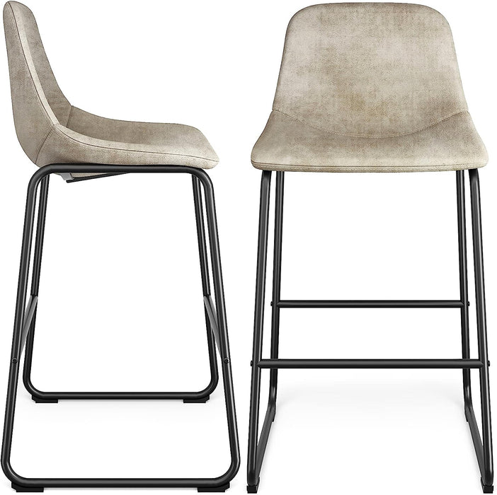 Industrial Beige Barstools, Set of 2