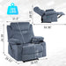 Massage Recliner Chair with Heat, Blue