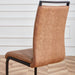 Brown Leathaire Padded High Back Dining Chairs Set of 4