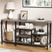 Grey Wash Console Table with Storage Shelves