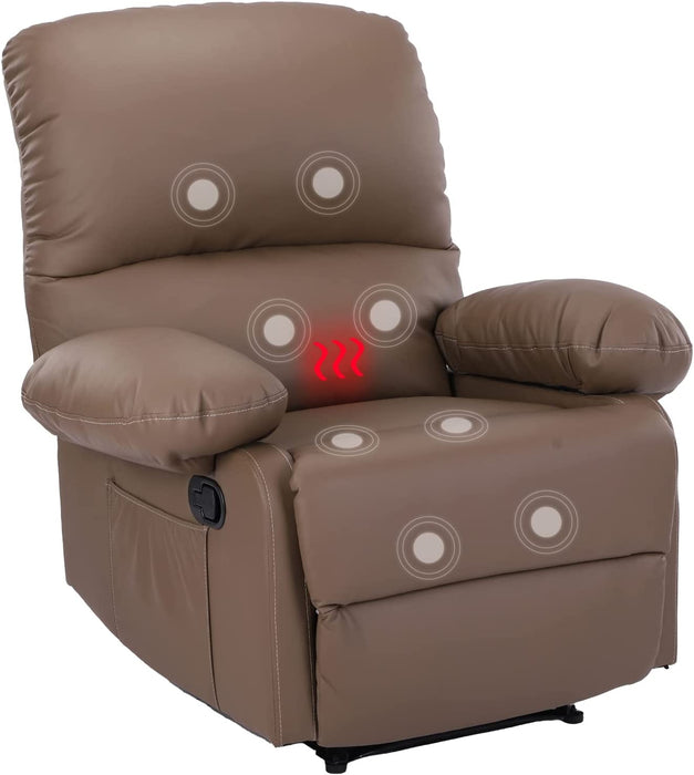 Massage Recliner Chair with Heat, Brown