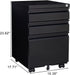 Locking Metal File Cabinet for Home/Office (Black)