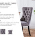 Grey Velvet Tufted Dining Chairs Set of 6