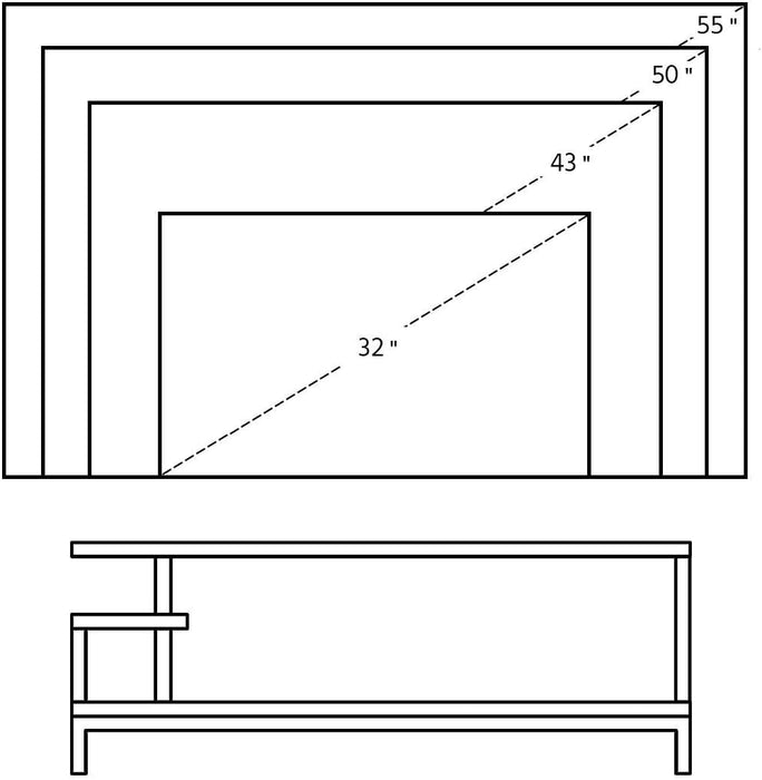 Rustic Brown TV Stand with Storage Shelves