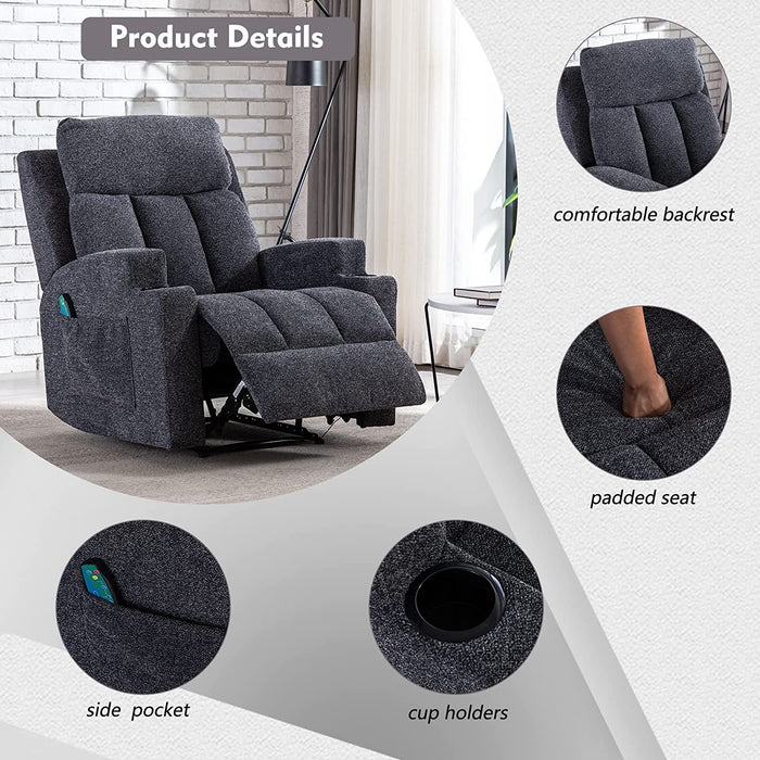 Manual Massage Recliner Chairs with Heat for Living Room