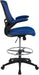 Blue Mesh Drafting Chair with Adjustable Footrest