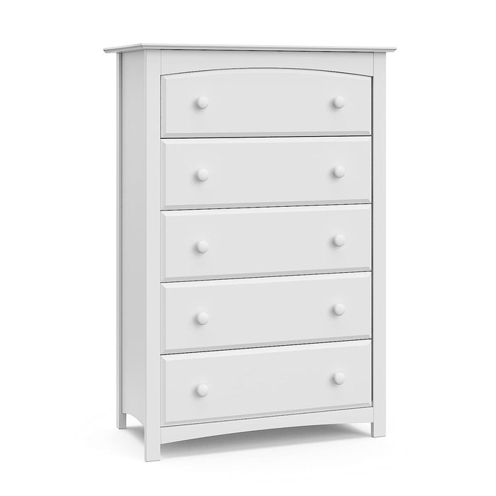 White Storkcraft Kenton 5 Drawer Dresser