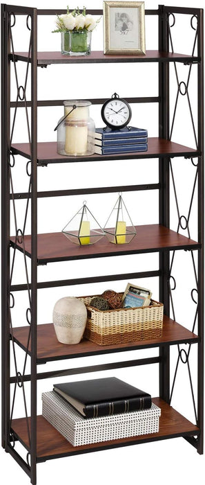 Folding Bookshelf: Metal Organizer for Home Decor