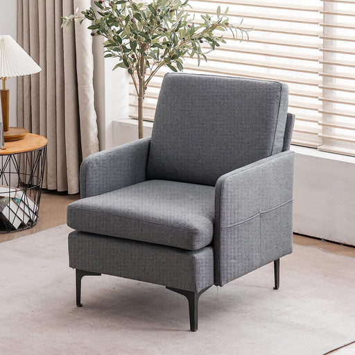 Dark Gray Mid-Century Modern Accent Chair