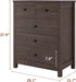 Dark Brown 5-Drawer Heavy-Duty Dresser