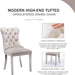 Luxury Tufted Dining Chairs with Metal Legs, Set of 6