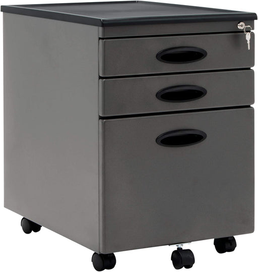 Pewter 3-Drawer File Cabinet with Organizer Tray