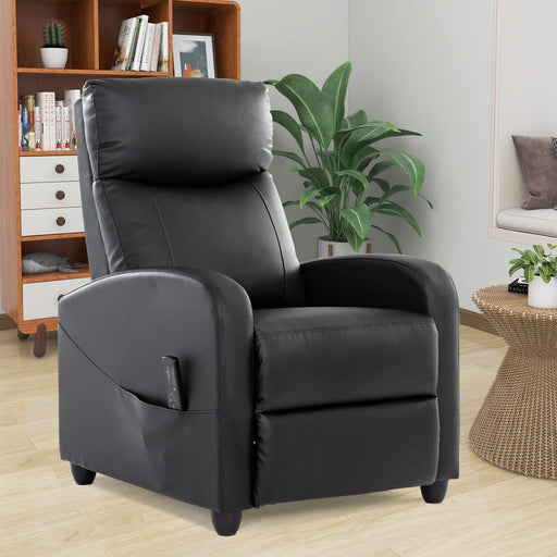 Massage Heated Recliner Home Theater Chair, Black