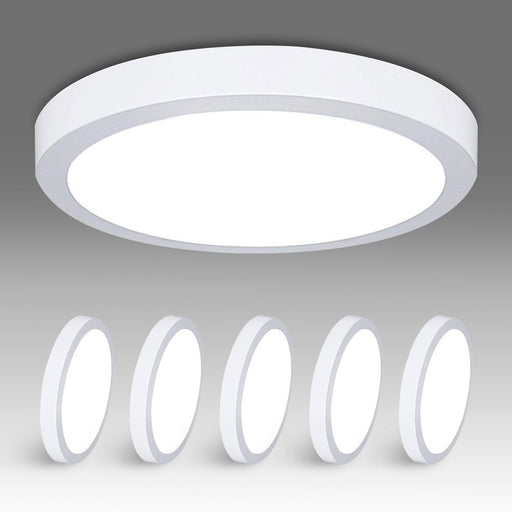 5 Packs  11.81" 24W Modern LED Flush Mount Ceiling Light round Panel Lights Cold White 5000K for Hallway Kitchen Bedroom Study