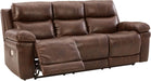 Brown Leather Power Reclining Sofa