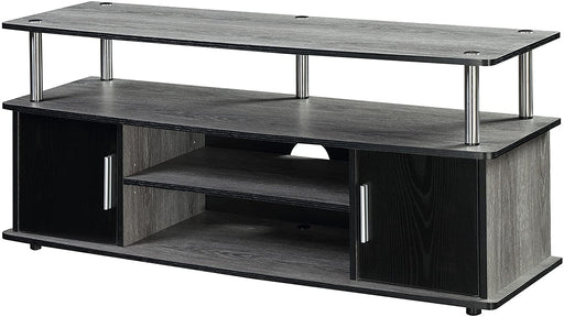 Gray and Black TV Stand with Storage