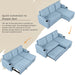 Velvet Sofa Bed with Armrests and Pillows