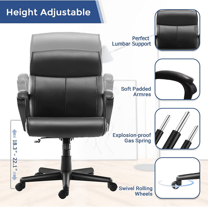 Ergonomic Mid-Back Office Chair with Lumbar Support