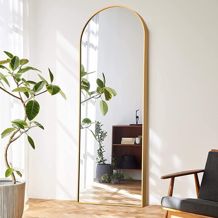 Arched Full Length Mirror, Gold Frame