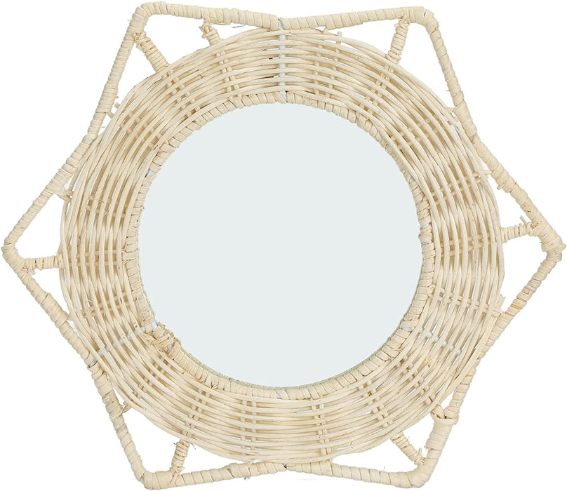 Handwoven Rattan round Wall Mirror