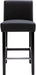 Upholstered Black Hardwood Barstools, Set of 2