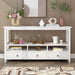 Vintage White Console Table with Storage Drawers