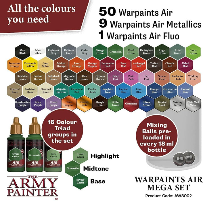 Warpaints Airbrush Mega Paint Set & Airbrush Paint Thinner Bundle 