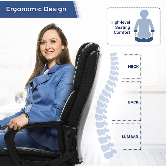 Ergonomic High-Back Office Chair with Lumbar Support