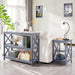 Gray 3-Tier Console Table with Storage Shelves