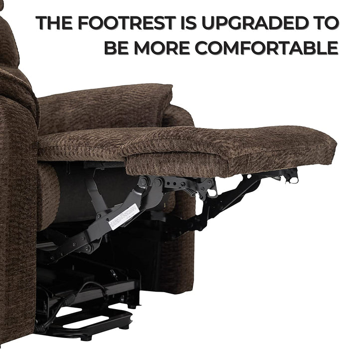 Brown Chenille Electric Power Lift Recliner