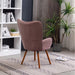 Contemporary Mauve Velvet Accent Chair with Tufted Back