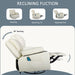 Modern Leather Recliner Chair with Massage and Heat (White)