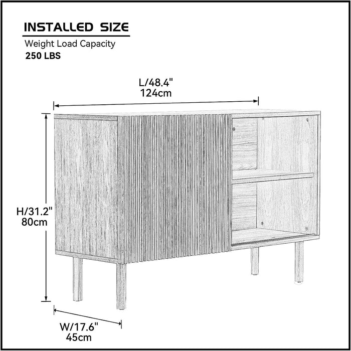 Modern Sliding Door Sideboard Storage Cabinet
