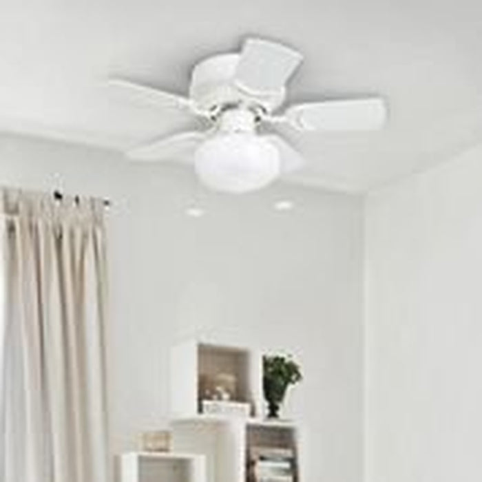 Prominence Home Hero 28" White Low Profile Ceiling Fan with Light