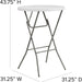 Round Folding Plastic Bar Table in Granite White