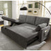 Gray Sectional Sleeper Sofa with Storage Chaise