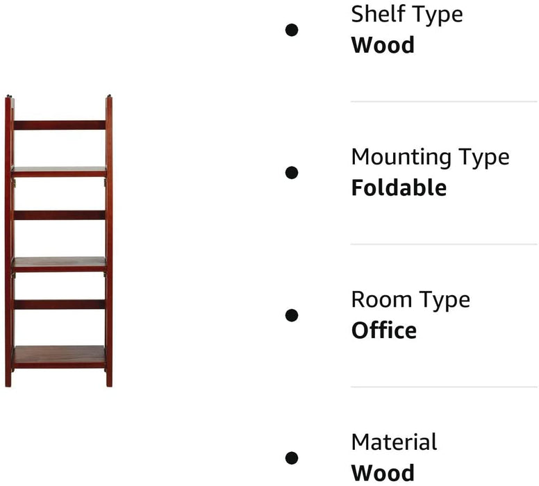 Mahogany Folding Bookcase, 3 Shelves (New)