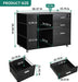 Black 3-Drawer Mobile Filing Cabinet with Shelves