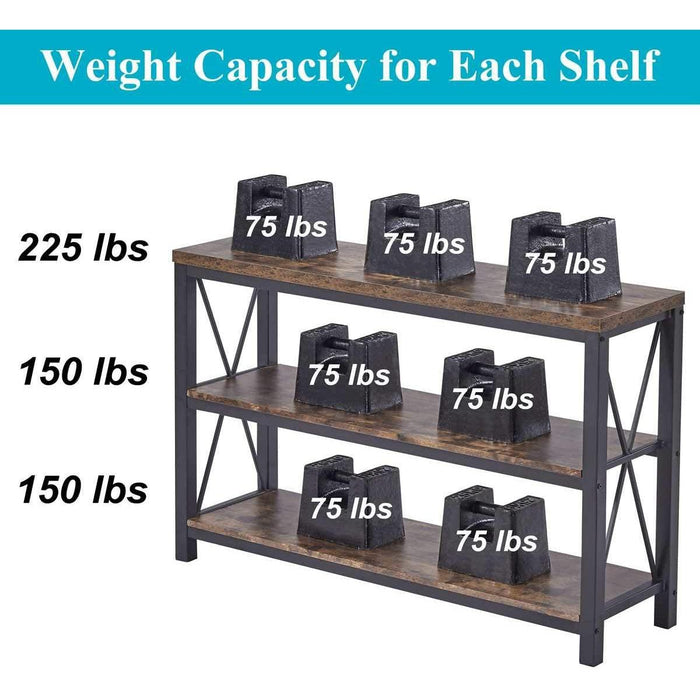 Rustic 3-Tier Sofa Console Table (47″)