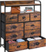 Rustic Brown 9-Drawer Fabric Tall Bedroom Chest