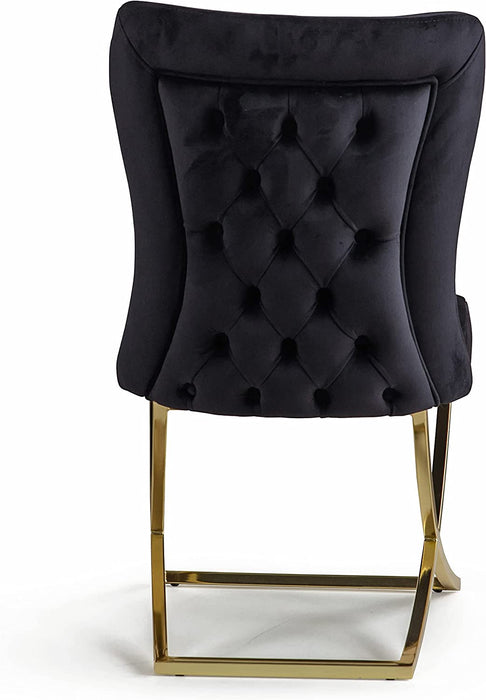 Royal Collection Dining Chair, Set of 6, Black/Gold