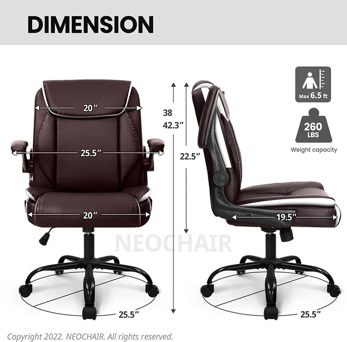 Adjustable Brown Office Chair with Ergonomic Support