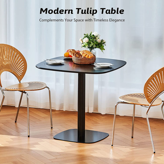 Modern Square Tulip Dining Table, 32", Black