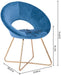 Modern Velvet Accent Chairs with Golden Legs (Blue)