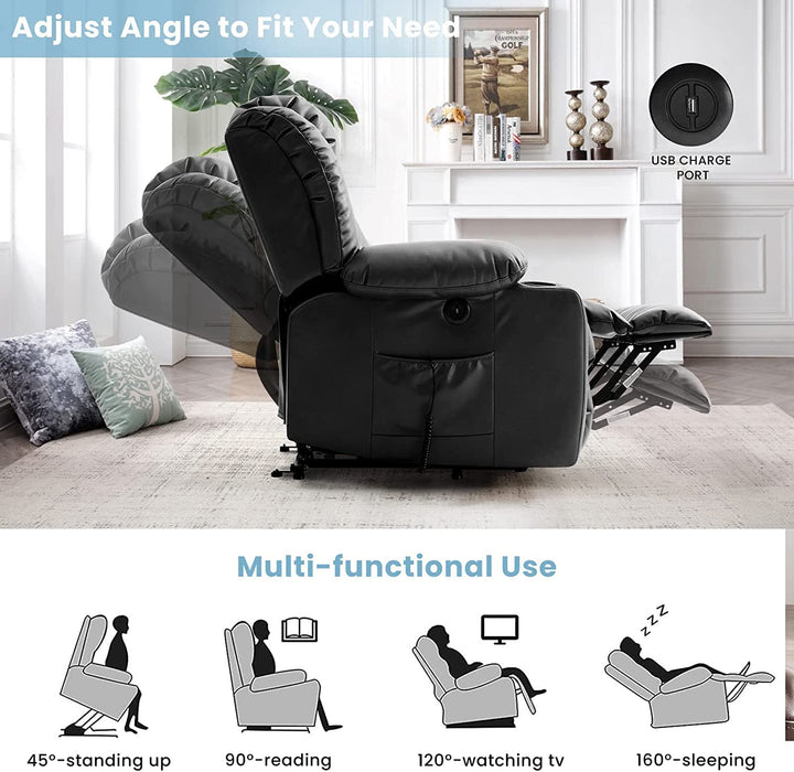 Power Lift Recliner Chair for Elderly, Black