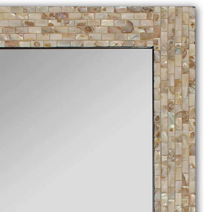 CHLOE'S Reflection Seashell Finish Rectangular Framed Wall Mirror 32" Height