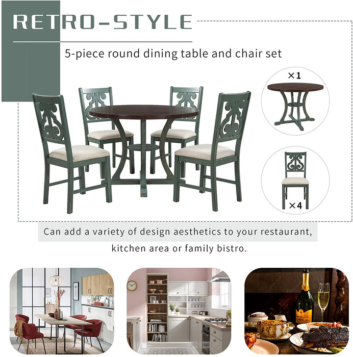 5-Piece round Kitchen Table Set