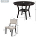 5-Piece Dining Set, round Bottom Shelf, 4 Upholstered Chairs