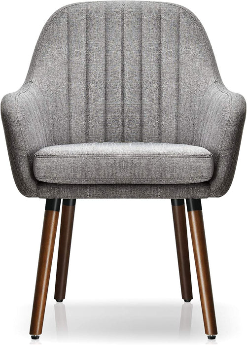Set of 2 Fabric Accent Dining Chairs, Grey
